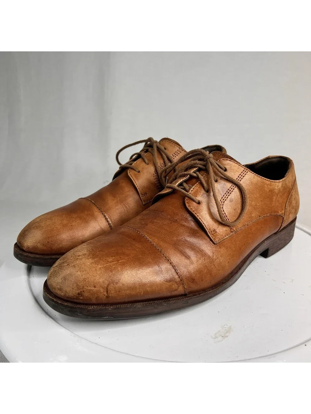 Cole Haan C24519 Warren Cap Toe Brown Leather Oxford Shoes Men's 9.5